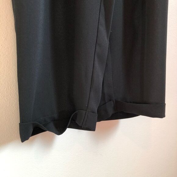 Astr The Label Silky V Neck Roll Sleeve Cinched Waist Jumpsuit Black - Picture 12 of 13